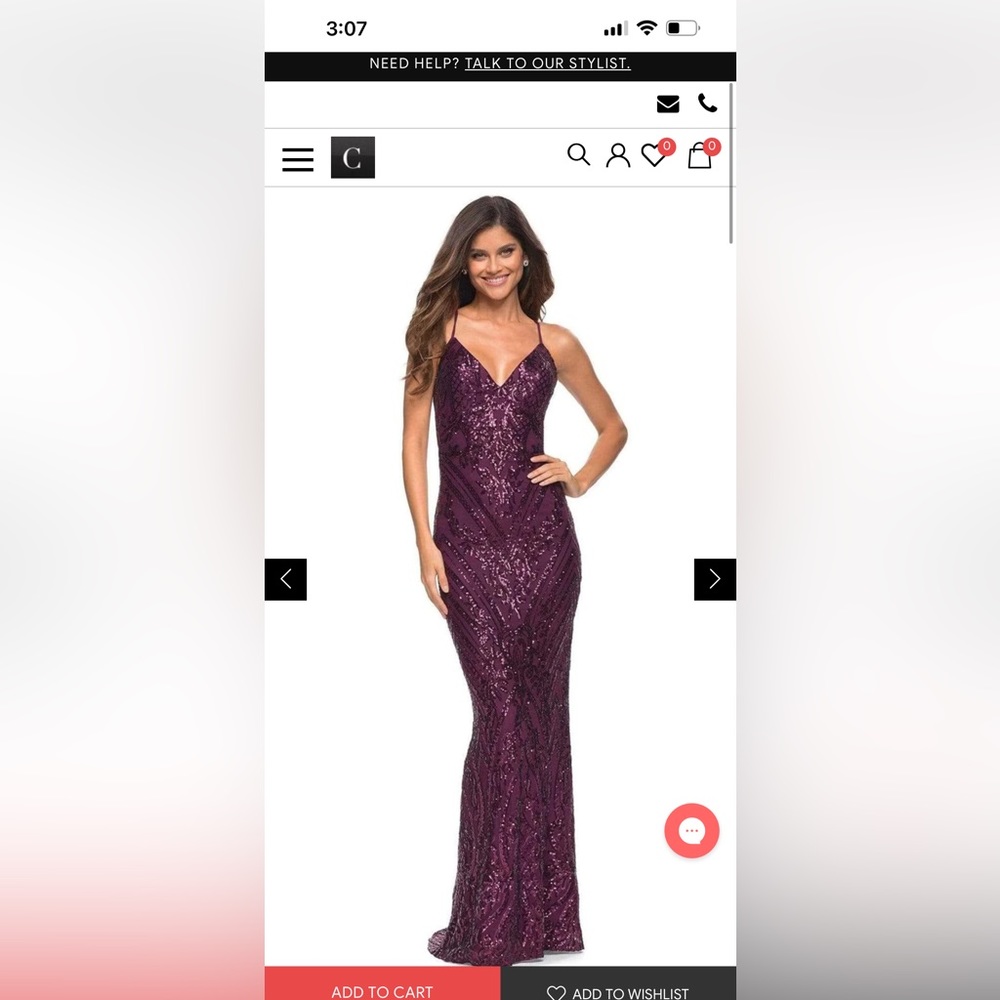 sequin mermaid silhouette gown with a v-neckline and spaghetti straps